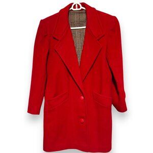 Fashions by Jill Vintage red 100% wool single breasted coat jacket Women's sz 10